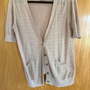 Tan short sleeve cardigan